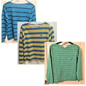 3 PARADISE boat-neck long-sleeve jerseys Sz M